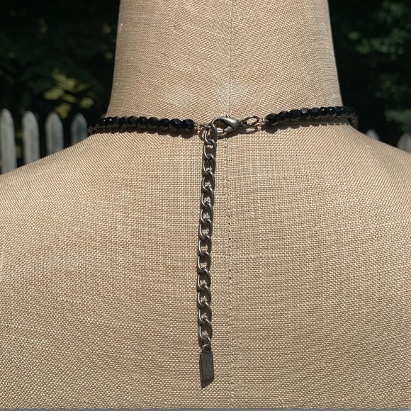 Burnished Pendant on Black Jet Beads Necklace - Picture 4 of 5